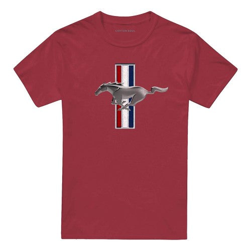Front - Ford Unisex Adult Mustang Stripe Vintage T-Shirt