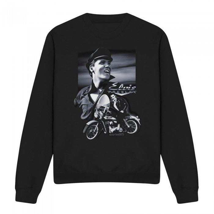 Front - Elvis Presley Unisex Adult Motorcycle Sweatshirt