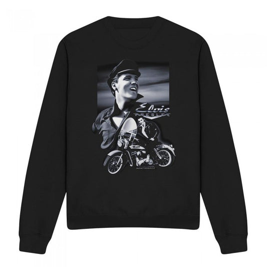 Front - Elvis Presley Unisex Adult Motorcycle Sweatshirt