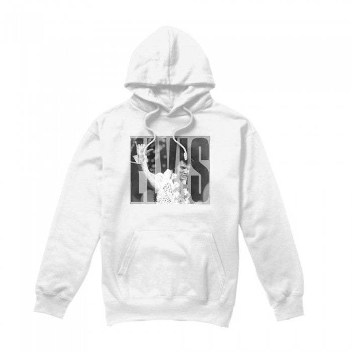 Front - Elvis Presley Unisex Adult Aloha Gray Hoodie