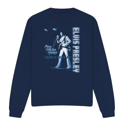 Front - Elvis Presley Unisex Adult One Night Only Sweatshirt