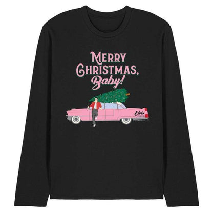 Front - Elvis Presley Unisex Adult Merry Christmas Baby Long-Sleeved T-Shirt