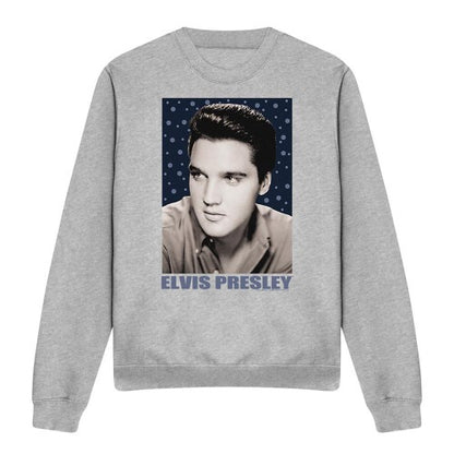 Front - Elvis Presley Unisex Adult Blue Sparkle Sweatshirt