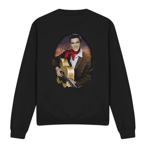 Front - Elvis Presley Unisex Adult Red Scarf 2 Sweatshirt