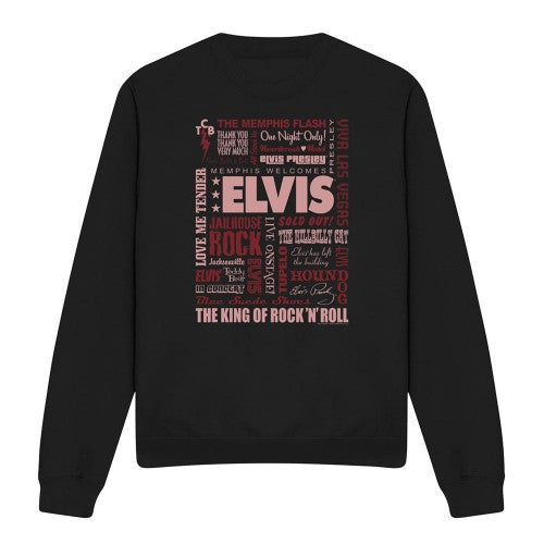 Front - Elvis Presley Unisex Adult Whole Lotta Type Sweatshirt