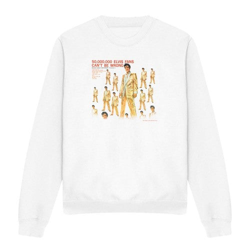 Front - Elvis Presley Unisex Adult 50 Million Fans Sweatshirt