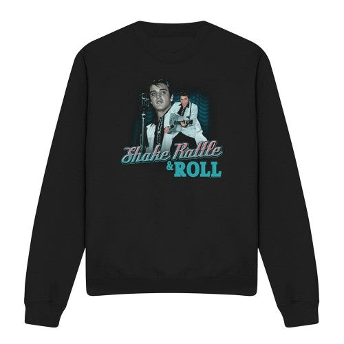 Front - Elvis Presley Unisex Adult Shake Rattle & Roll Sweatshirt