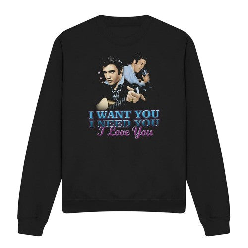 Front - Elvis Presley Unisex Adult I Want You Sweatshirt