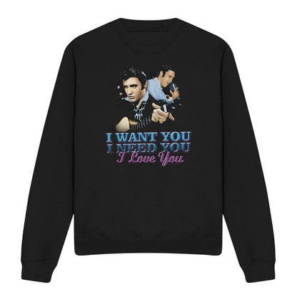 Front - Elvis Presley Unisex Adult I Want You Sweatshirt