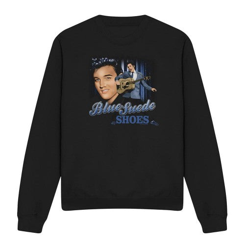 Front - Elvis Presley Unisex Adult Blue Suede Shoes Sweatshirt