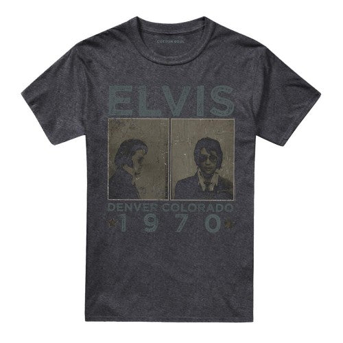 Front - Elvis Presley Unisex Adult Denver Mugshot T-Shirt