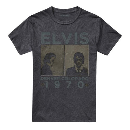 Front - Elvis Presley Unisex Adult Denver Mugshot T-Shirt