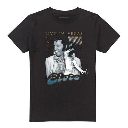 Front - Elvis Presley Unisex Adult Live In Vegas T-Shirt