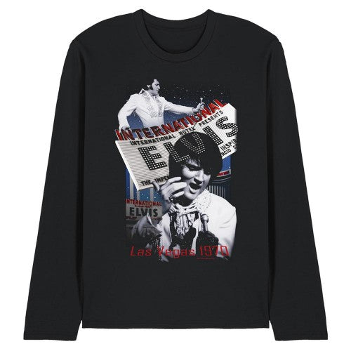 Front - Elvis Presley Unisex Adult International Hotel Long-Sleeved T-Shirt