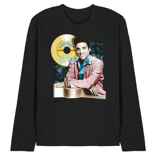 Front - Elvis Presley Unisex Adult Gold Record Long-Sleeved T-Shirt