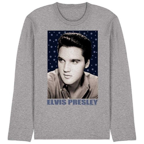 Front - Elvis Presley Unisex Adult Blue Sparkle T-Shirt