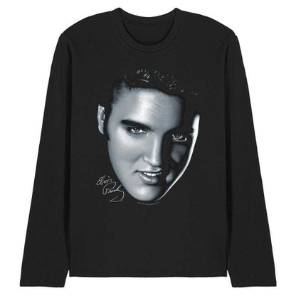 Front - Elvis Presley Unisex Adult Big Face Long-Sleeved T-Shirt