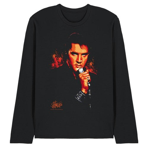 Front - Elvis Presley Unisex Adult Trouble Long-Sleeved T-Shirt