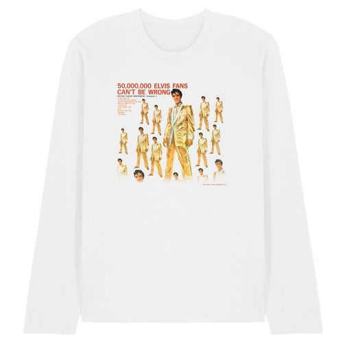 Front - Elvis Presley Unisex Adult 50 Million Fans Long-Sleeved T-Shirt