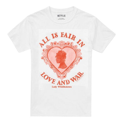 Front - Bridgerton Unisex Adult Love And War Lady Whistledown T-Shirt
