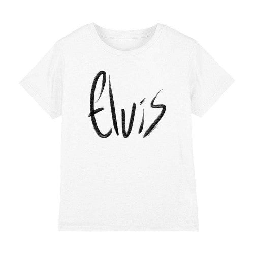 Front - Elvis Presley Childrens/Kids Sketchy Name T-Shirt
