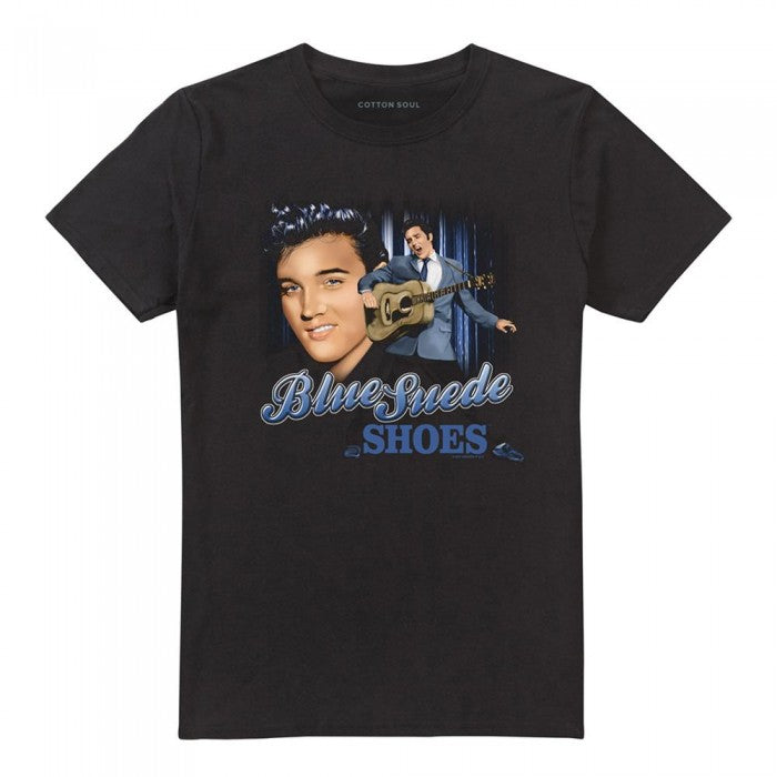 Front - Elvis Presley Unisex Adult Blue Suede Shoes T-Shirt