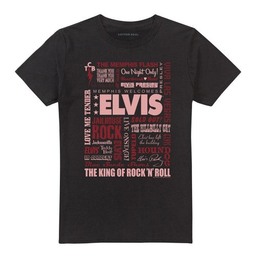 Front - Elvis Presley Unisex Adult Whole Lotta Type T-Shirt