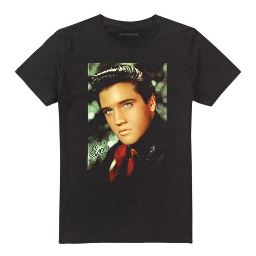 Front - Elvis Presley Unisex Adult Red Scarf T-Shirt