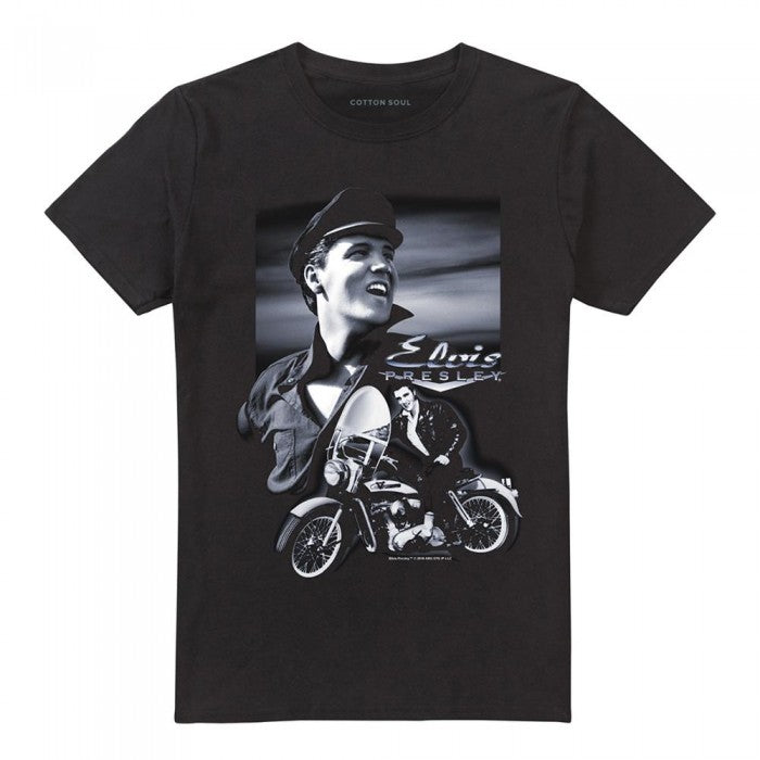 Front - Elvis Presley Unisex Adult Motorcycle T-Shirt