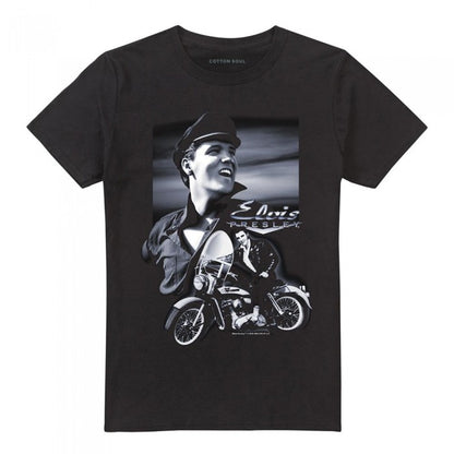 Front - Elvis Presley Unisex Adult Motorcycle T-Shirt