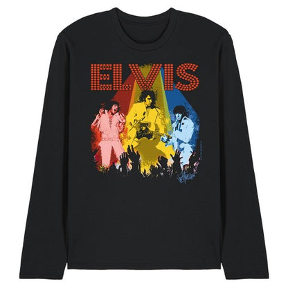 Front - Elvis Presley Unisex Adult Vegas Remembered Long-Sleeved T-Shirt