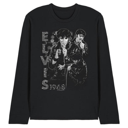Front - Elvis Presley Unisex Adult Leathered Long-Sleeved T-Shirt