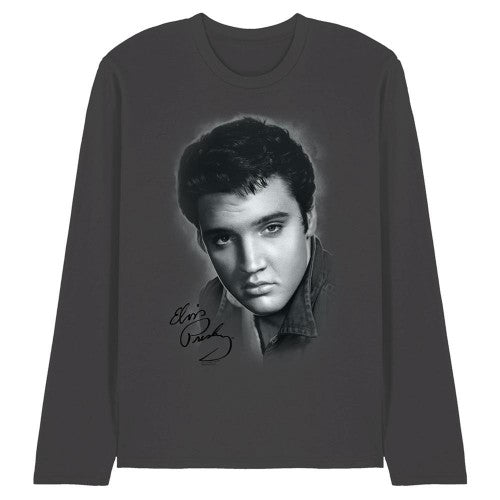 Front - Elvis Presley Unisex Adult Portrait Long-Sleeved T-Shirt