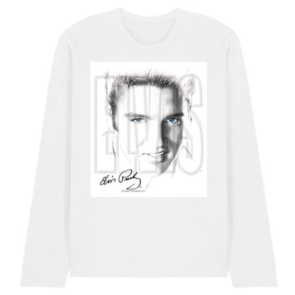 Front - Elvis Presley Unisex Adult Blue Eyes Long-Sleeved T-Shirt