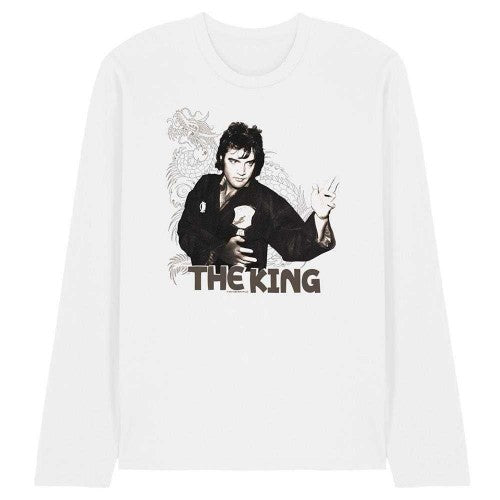 Front - Elvis Presley Unisex Adult Fighting King Long-Sleeved T-Shirt