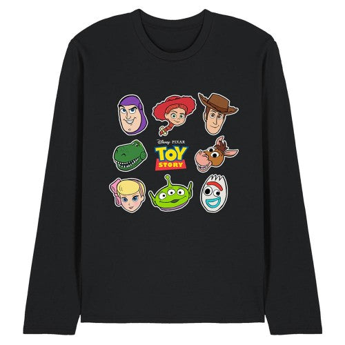 Front - Toy Story Unisex Adult Character Faces Long-Sleeved T-Shirt