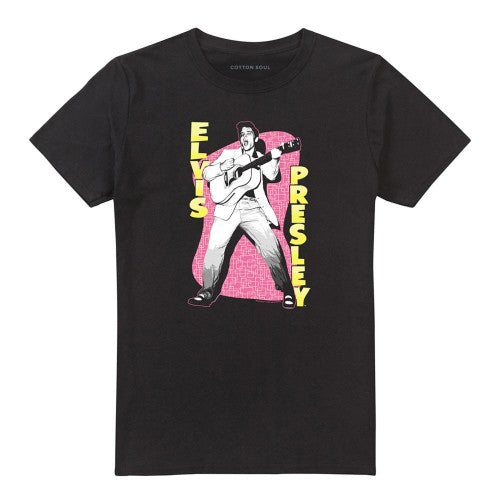 Front - Elvis Presley Unisex Adult Pink Rock T-Shirt