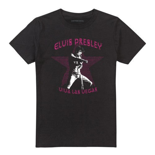 Front - Elvis Presley Unisex Adult Viva Las Vegas Star T-Shirt