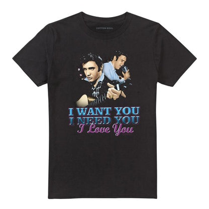 Front - Elvis Presley Unisex Adult I Want You T-Shirt