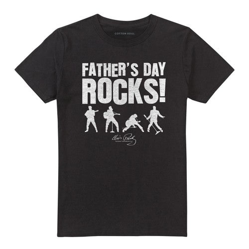 Front - Elvis Presley Unisex Adult Fathers day Rocks T-Shirt