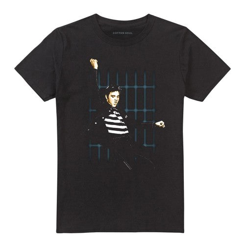 Front - Elvis Presley Unisex Adult Blue Bars T-Shirt