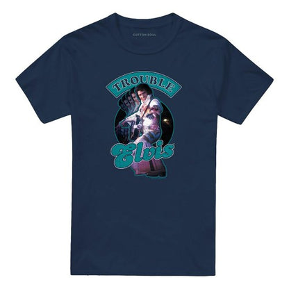 Front - Elvis Presley Unisex Adult Total Trouble T-Shirt