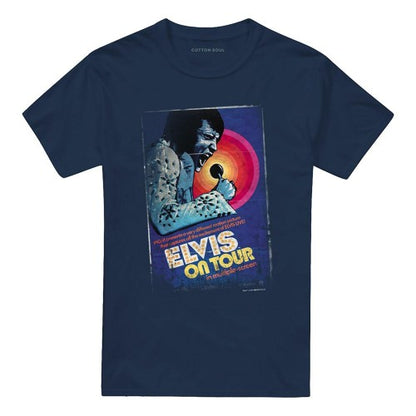 Front - Elvis Presley Unisex Adult Tour Poster T-Shirt