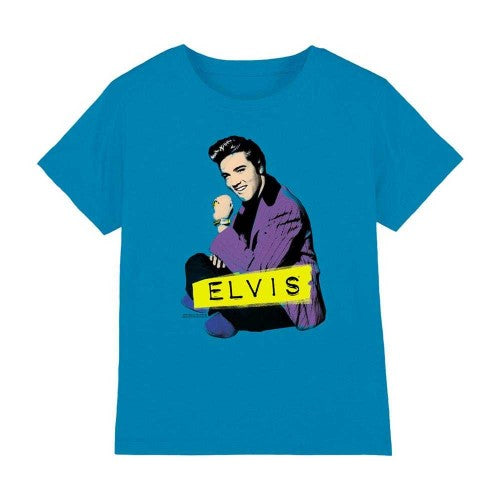 Front - Elvis Presley Childrens/Kids Sitting T-Shirt