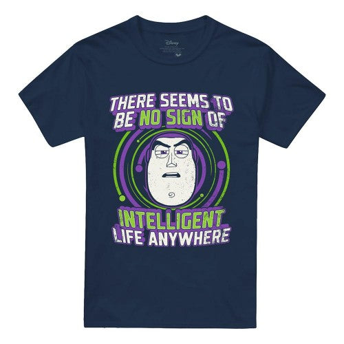 Front - Toy Story Unisex Adult No Sign Of Intelligent Life Buzz Lightyear T-Shirt