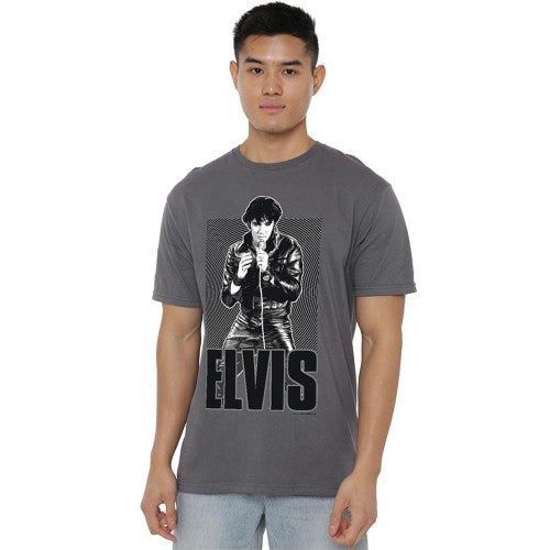 Front - Elvis Presley Unisex Adult Leather T-Shirt