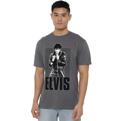 Front - Elvis Presley Unisex Adult Leather T-Shirt