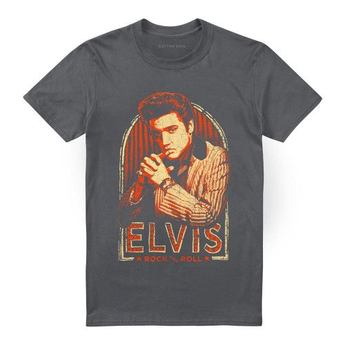 Front - Elvis Presley Unisex Adult Stripes T-Shirt