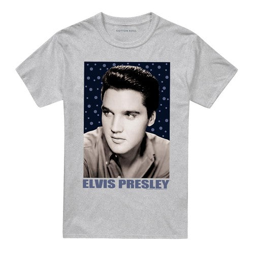 Front - Elvis Presley Unisex Adult Blue Sparkle T-Shirt