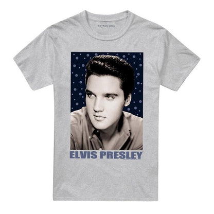 Front - Elvis Presley Unisex Adult Blue Sparkle T-Shirt